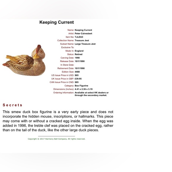 Harmony Kingdom Keeping Current Figurine Box - Picture 5 of 5